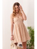 Dark beige summer dress with straps 80640 - Online store - Boutique